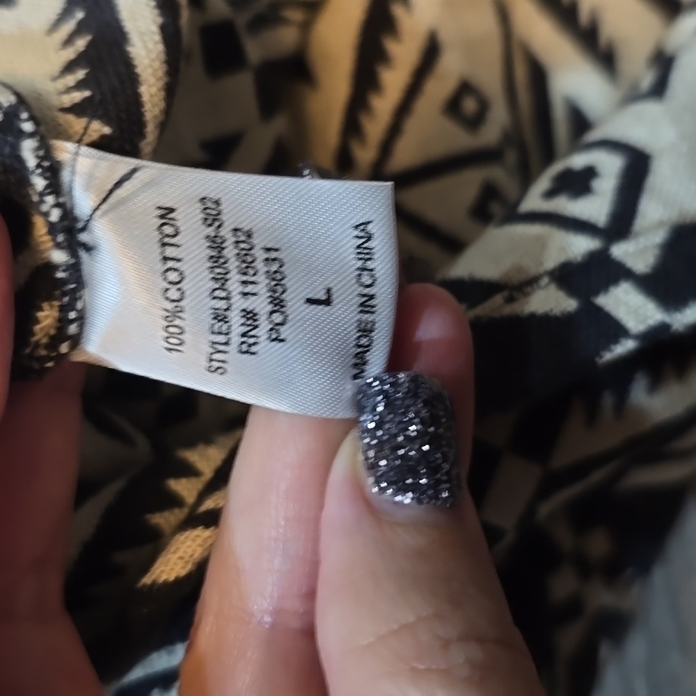 Luster Tribal Print Sleeveless Mini Dress. Size L. - Picture 9 of 16
